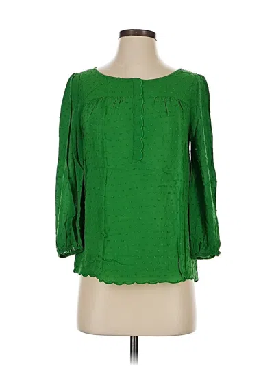 Pre-owned Maeve 3/4 Sleeve Blouse In Green