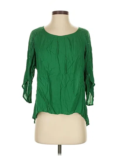 Pre-owned Maeve 3/4 Sleeve Blouse In Green