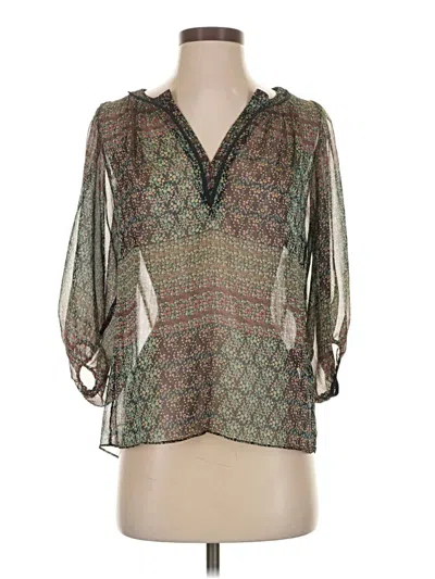 Pre-owned Maeve 3/4 Sleeve Blouse In Green