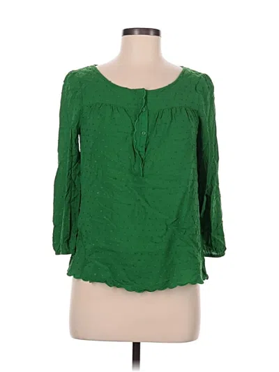 Pre-owned Maeve 3/4 Sleeve Blouse In Green
