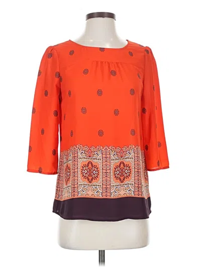 Pre-owned Maeve 3/4 Sleeve Blouse In Orange