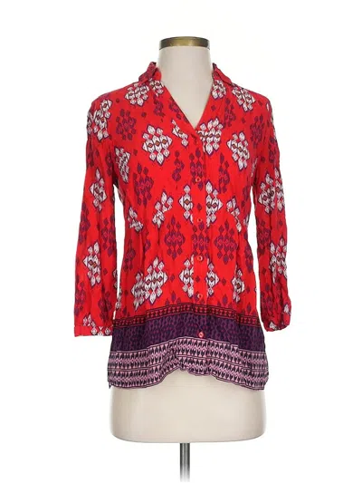 Pre-owned Maeve 3/4 Sleeve Blouse In Red