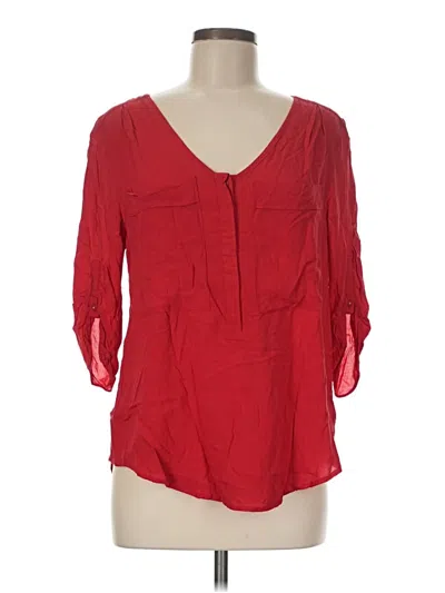 Pre-owned Maeve 3/4 Sleeve Blouse In Red