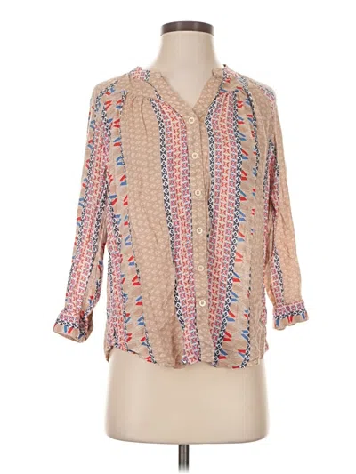 Pre-owned Maeve 3/4 Sleeve Blouse In Tan