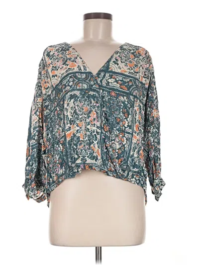 Pre-owned Maeve 3/4 Sleeve Blouse In Teal
