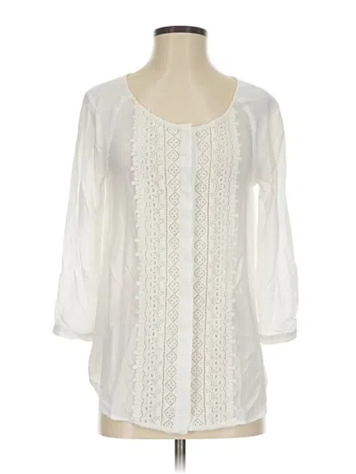 Pre-owned Maeve 3/4 Sleeve Blouse In White