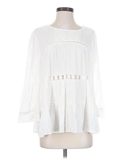 Pre-owned Maeve 3/4 Sleeve Blouse In White
