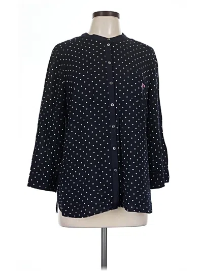 Pre-owned Maeve 3/4 Sleeve Button Down Shirt In Black