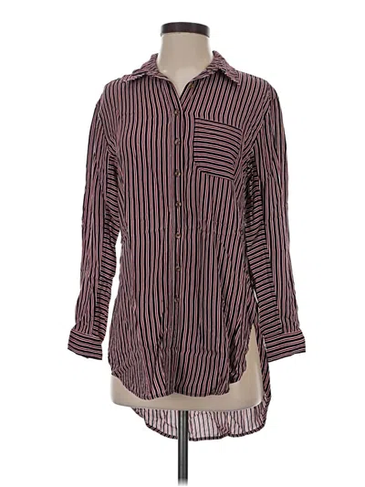 Pre-owned Maeve 3/4 Sleeve Button Down Shirt In Burgundy