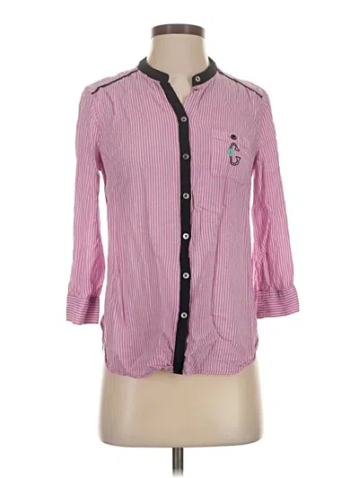 Pre-owned Maeve 3/4 Sleeve Button Down Shirt In Pink