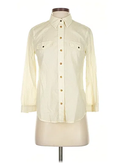 Pre-owned Maeve 3/4 Sleeve Button Down Shirt In White