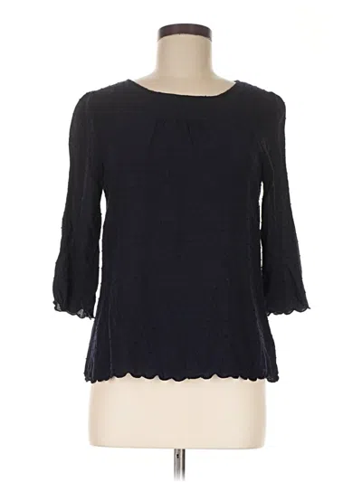 Pre-owned Maeve 3/4 Sleeve Top Black Boatneck Tops