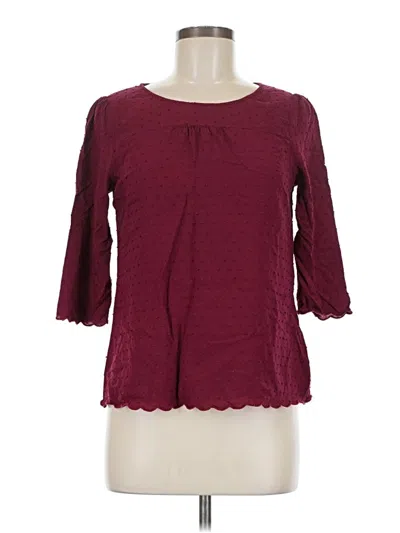 Pre-owned Maeve 3/4 Sleeve Top Burgundy Boatneck Tops
