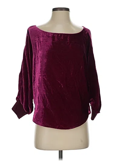 Pre-owned Maeve 3/4 Sleeve Top Burgundy Boatneck Tops