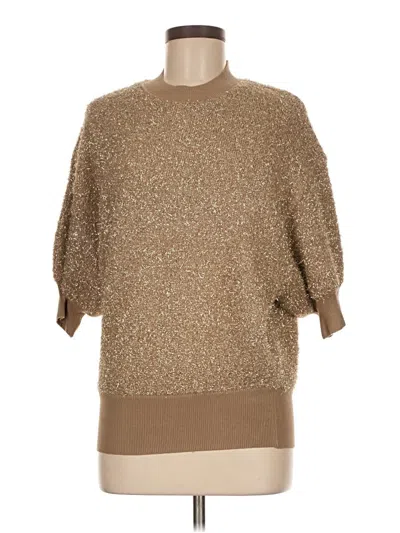 Pre-owned Maeve 3/4 Sleeve Top Gold Crew Neck Tops
