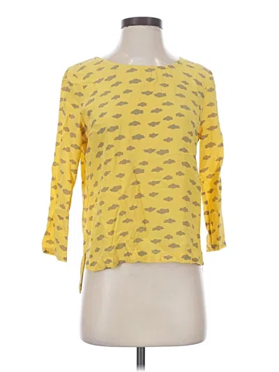 Pre-owned Maeve 3/4 Sleeve Top Yellow Boatneck Tops