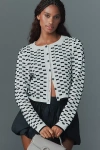 Maeve 3d Bow Embroidered Cardigan Sweater In White