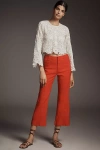 Maeve 70s Slim Crop Pants In White