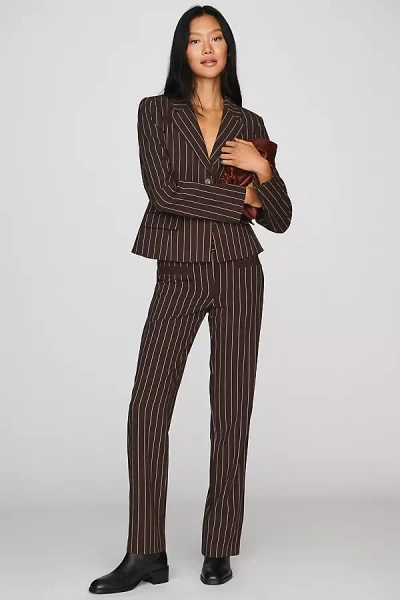 Maeve 90s Slim Suit Trousers Pants In Brown