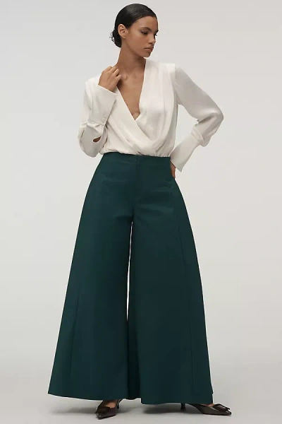 Maeve A-line Palazzo Pants In Green