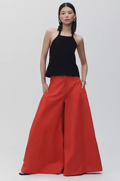 Maeve A-line Palazzo Trousers In Red