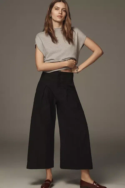 Maeve A-line Yoke Culotte Pants In Black