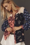 Maeve Alida Contrast Buttondown Shirt In Blue