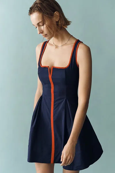 Maeve Arlette Mini Dress In Blue