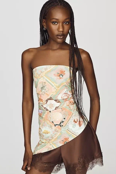 Maeve Asymmetric Tube Top In Brown