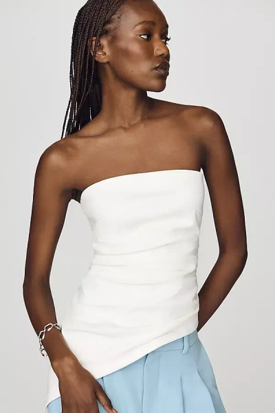 Maeve Asymmetric Tube Top In White