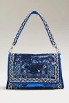 Maeve Audra Embellished Shoulder Bag In Blue