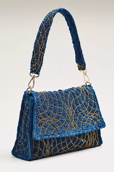 Maeve Audra Embellished Shoulder Bag In Blue