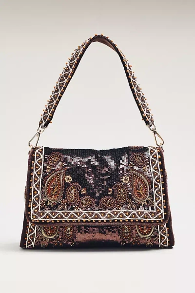 Maeve Audra Embellished Shoulder Bag In Brown
