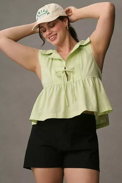 Maeve Babydoll Blouse In Green
