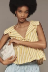 Maeve Babydoll Blouse In Multicolor