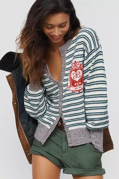 Maeve Balloon-sleeve Cardigan In Multi