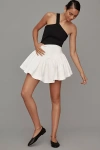 Maeve Basque-waist Flirty Mini Skirt In White