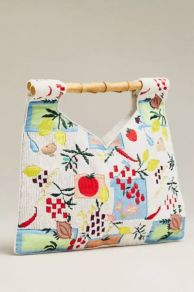 Maeve Beaded Bamboo Hand Bag In Multi