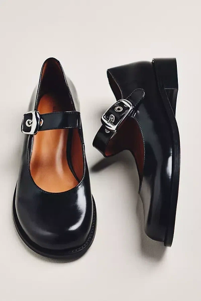Maeve Big Buckle Mary Janes In Black