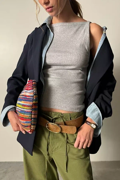 Maeve Boat-neck Tank Top In Gray