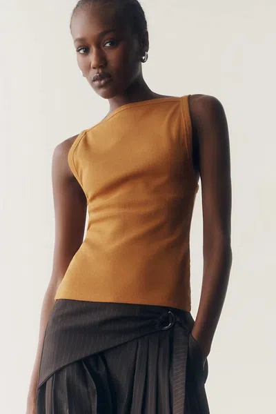 Maeve Boat-neck Tank Top In Orange