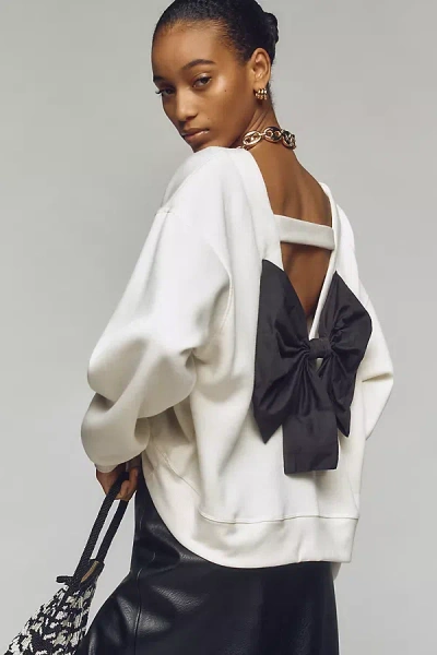 Maeve Bow-back Sweatshirt In White