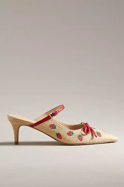 Maeve Bow Kitten-heel Mules In Multicolor