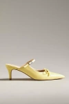 Maeve Bow Kitten-heel Mules In Yellow