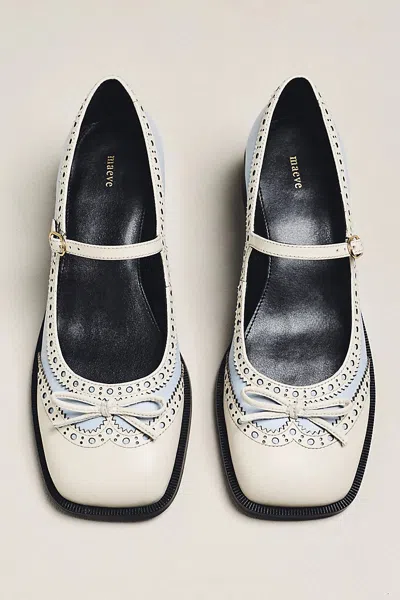 Maeve Bow Mary Jane Brogue Heels In Animal Print