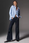 Maeve Bow Peep High-rise Flare Jeans In Black