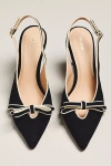 Maeve Bow Pointed-toe Slingback Heels In Black