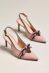 Maeve Bow Pointed-toe Slingback Heels In Pink