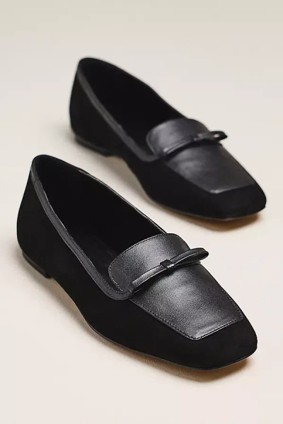 Maeve Bow Square-toe Flats In Black