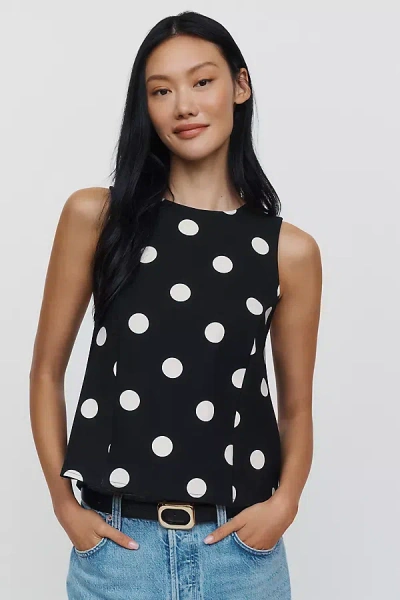 Maeve Boxy Bow Tank Top In Black